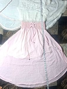 White Lace Top &amp; Pink silk perfect  beautiful look