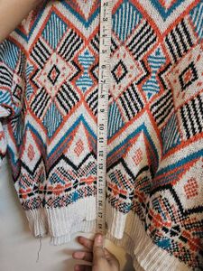 Boho Geo Print Sweater &amp; Wide Leg Jeans