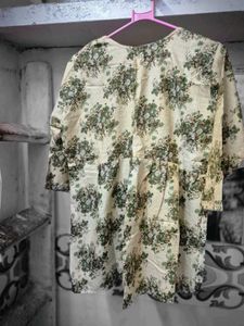 Floral Print silk Kurta