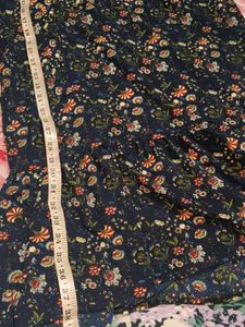 Vintage Floral Print navy midi dress