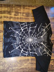 Spider Web Graphic Black T-Shirt