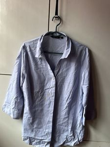 Light Blue Collared Button-Up Shirt