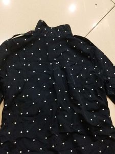 Chic Navy Polka Dot Dress