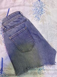 Blue Denim Cut-Off Shorts