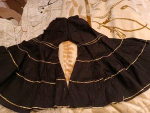Black Sharara with Gold Detail