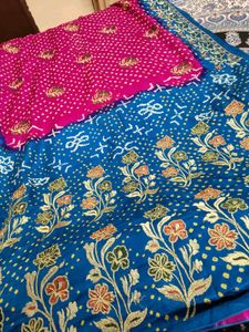 gajji silk bandhani saree
