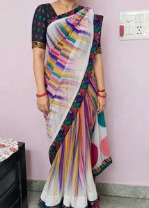 Gracefull Colorful Striped Saree 💃💃