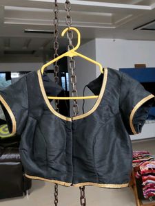 Black & Gold Trim Blouse 1taim Wear Marjin Availab