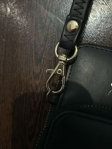 Chic Black Leather Phone Crossbody Bag