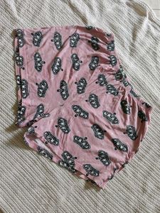 Cute Crown Print Pajama Shorts