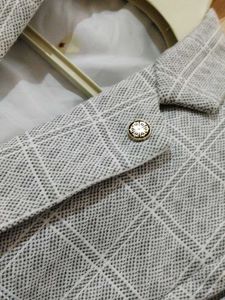 Men's Grey Checkered Blazer