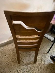 Wooden Dining Chair with Patterned Seat