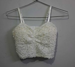 White Lace Crop Top