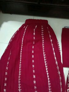 Maroon Embroidered Palazzo Set