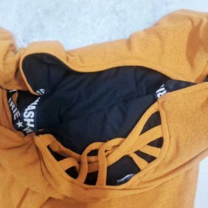 Chic Orange Cut-Out Sleeve Dress