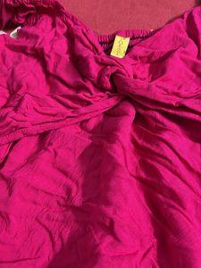 Vibrant Pink Twist Front Top