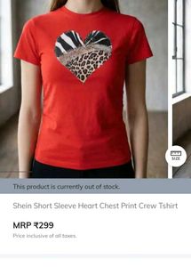 Red Heart Graphic T-Shirt from shein