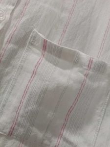 Chic Striped Band Collar Blouse