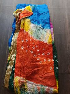 Vibrant Bandhani Print Dupatta with Tassels