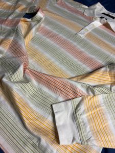 Striped Long Sleeve Polo Shirt