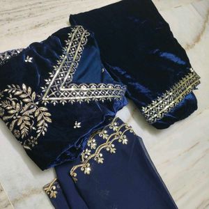 Navy blue pakistani suit ,FIXED PRICE