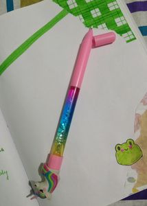 Flowing Glitter unicorn Pen (Pink)