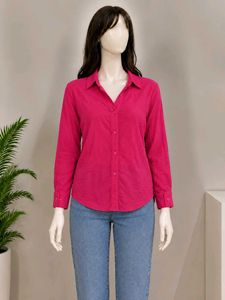 Vibrant Pink Button-Up Shirt