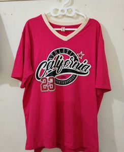 Pink Oversized Graphic T-Shirt