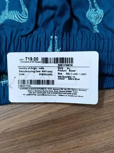 Men's Blue Zebra Print Boxer Shorts
