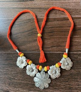 Statement Boho Floral Pendant Necklace