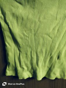 Lime Green Ribbed Long Sleeve Top