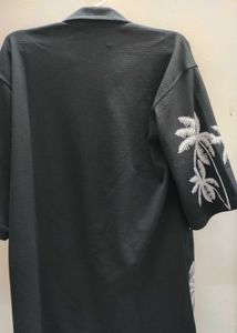 Men’s Black Palm Tree Graphic Short-Sleeve Casual