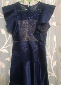 Navy Blue Ruffle Dress