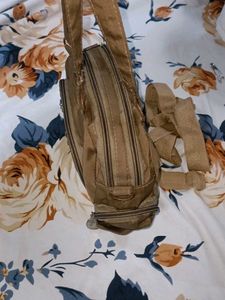 Chic Brown Shoulder Bag with Charms