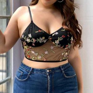 I. Sheer Floral Embroidered Bralette