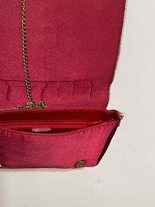 Maroon Clutch with Sequin Bow