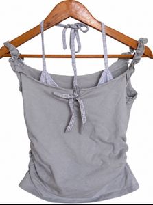 Light Grey Ruched Tank Top