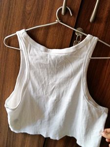 White Santa Monica Graphic Tank Top