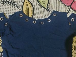 Stylish Navy Cold Shoulder Top