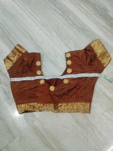 Elegant Brown Silk Blouse