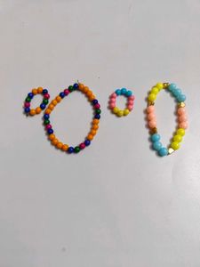 Colorful Beaded Bracelet &amp; ring combo
