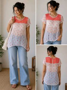 Chic Polka Dot Sheer Top