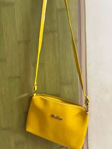 Yellow Croc Embossed Bag