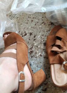 Brown Suede Heeled Sandals used