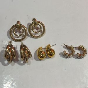 Assorted Gold Tone Earrings Set