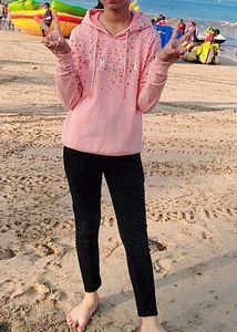 Pink Graphic Hoodie