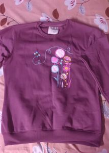 Floral Printed Maroon Sweatshirt – XL