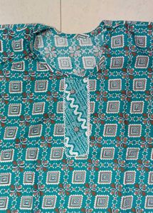Beautiful Teal Printed Kurta Set