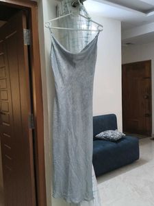 Sparkling Silver Slip Dress