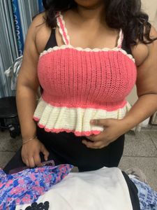 Crochet Halter Neck Crop Top